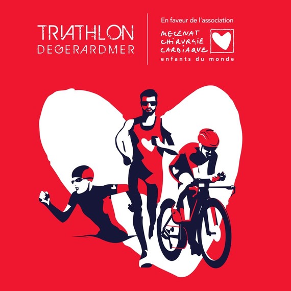 Nager, pédaler, courir avec coeur